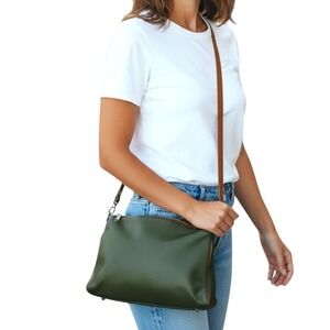 Valentina Pebbled Leather Crossbody Purse Adjustable Strap Shoulder Bag Italian